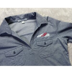 Women's Joe Gibbs Racing NASCAR Low Neck Gray Polo Shirt Sz S